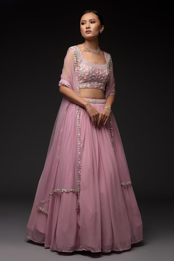 Light Thulian Pink Lehenga